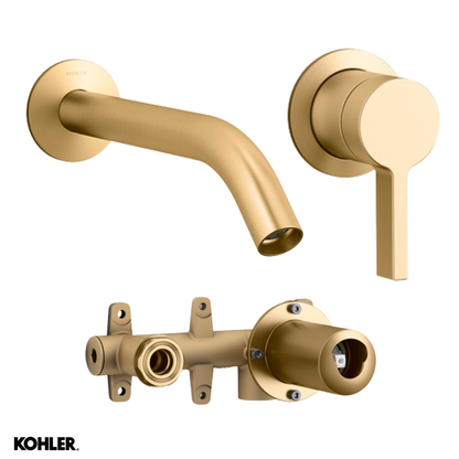 Components Wall Mount Tube Basin Spout & Single Handle Lever - 3 Colour Options