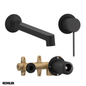 Components Wall Mount Row Basin Spout & Single Handle Pin Lever - 3 Colour Options
