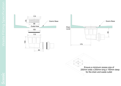 Scenic Angled Hinged Shower 900mm x 900mm - Matte Black