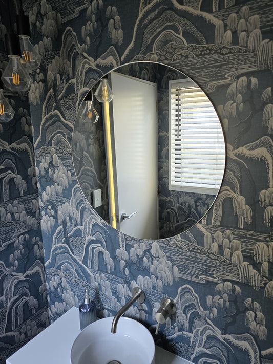 Polish Edge Round Mirror with Hidden Fittings - Precision