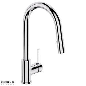 Uno Gooseneck Kitchen Mixer with Pull Out Spray - Chrome