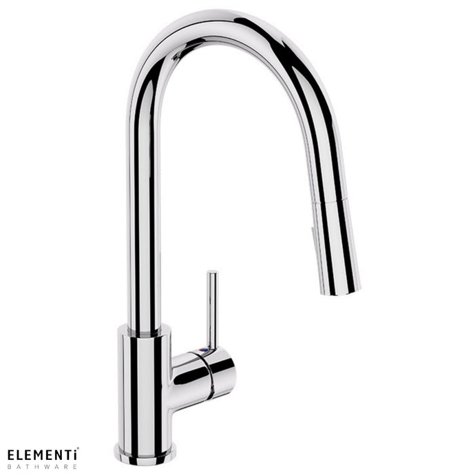 Uno Gooseneck Kitchen Mixer with Pull Out Spray - Chrome