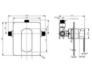 ELEMENTI ION SHOWER MIXER - BRUSHED NICKEL