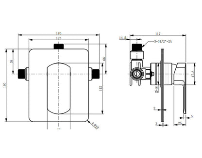 Ion Multi Pressure Shower Mixer - Gunmetal