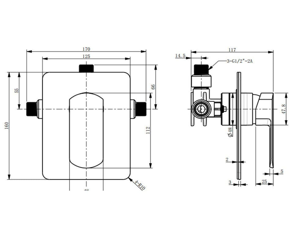 Ion Multi Pressure Shower Mixer - Brushed Nickel