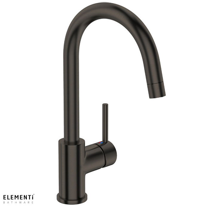 Uno Gooseneck Kitchen Mixer - Gunmetal