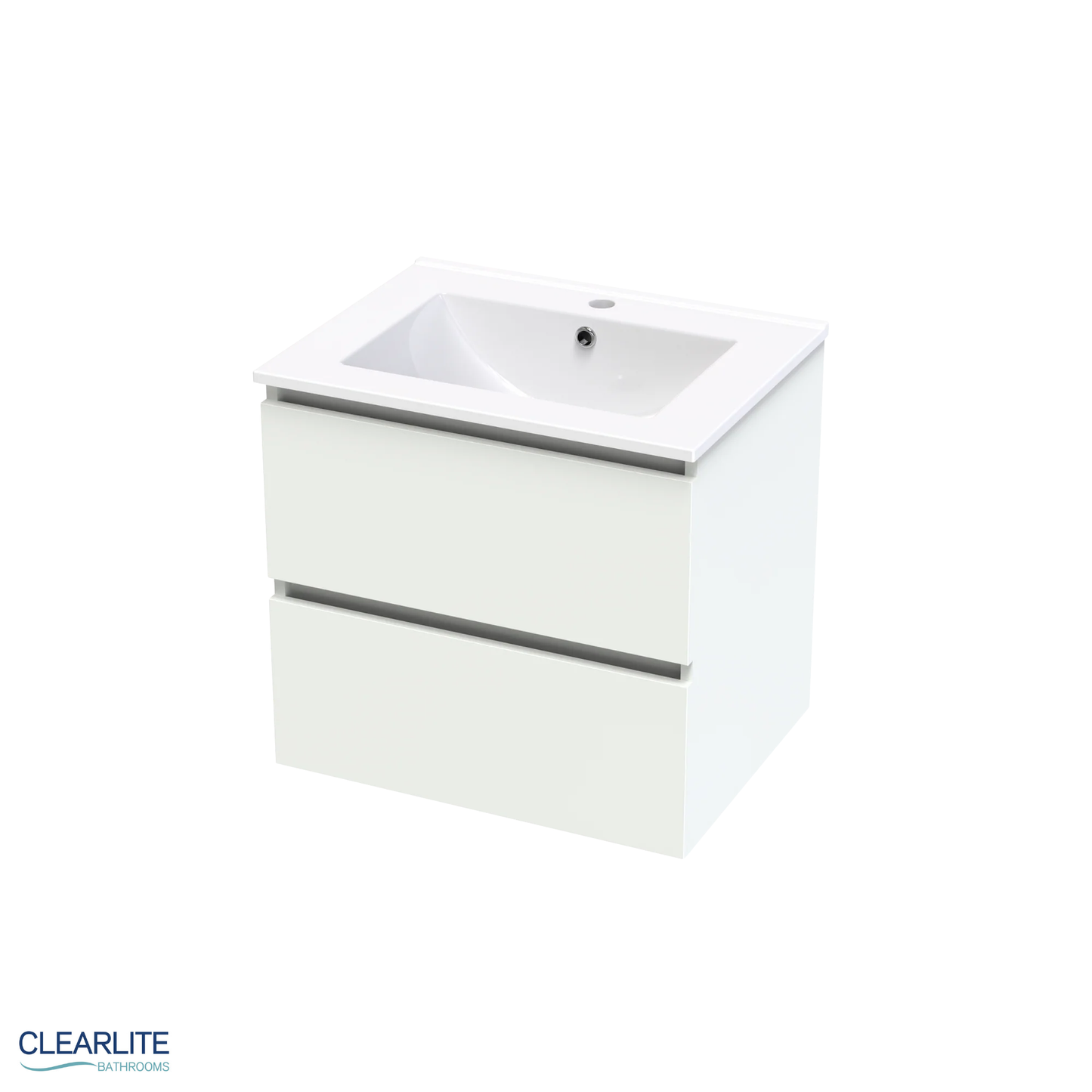 Pacific Rise Double Drawer Wall Hung Vanity - 4 Size & 3 Colour Options