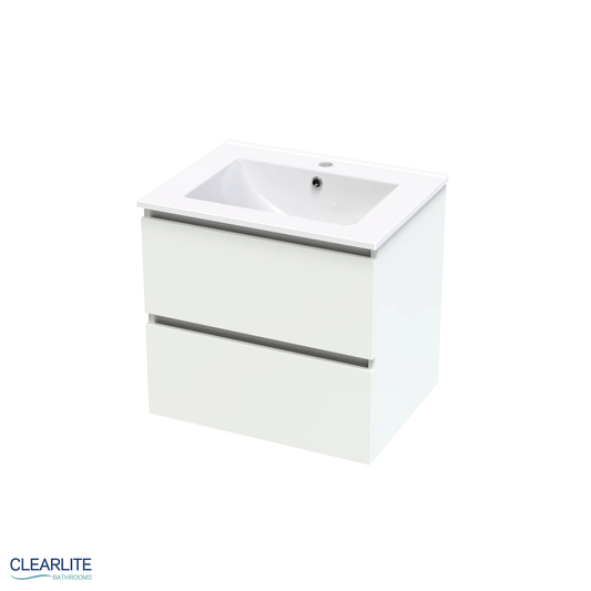 Pacific Rise Double Drawer Wall Hung Vanity - 4 Size & 3 Colour Options