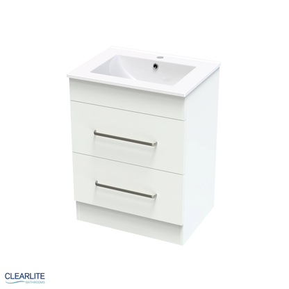 Pacific Double Drawer Floor Standing Vanity - 4 Size & 3 Colour Options