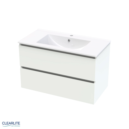 Pacific Rise Double Drawer Wall Hung Vanity - 4 Size & 3 Colour Options