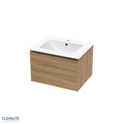 Pacific Rise Single Drawer Wall Hung Vanity - 4 Size & 3 Colour Options