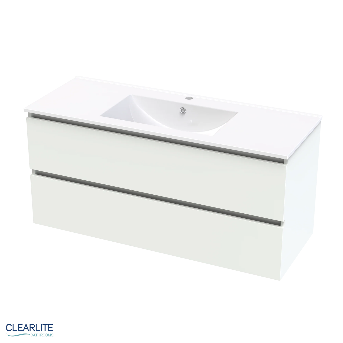 Pacific Rise Double Drawer Wall Hung Vanity - 4 Size & 3 Colour Options
