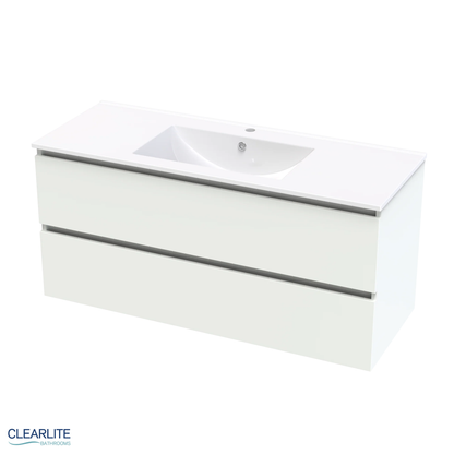 Pacific Rise Double Drawer Wall Hung Vanity - 4 Size & 3 Colour Options