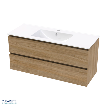 Pacific Rise Double Drawer Wall Hung Vanity - 4 Size & 3 Colour Options
