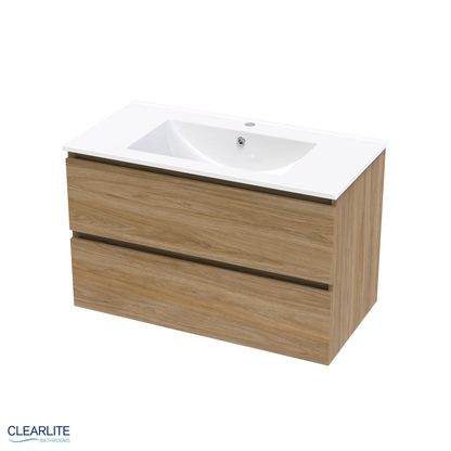 Pacific Rise Double Drawer Wall Hung Vanity - 4 Size & 3 Colour Options