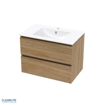 Pacific Rise Double Drawer Wall Hung Vanity - 4 Size & 3 Colour Options