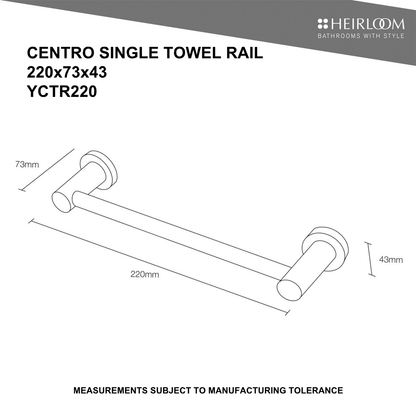Centro Towel Rail 220mm - Chrome
