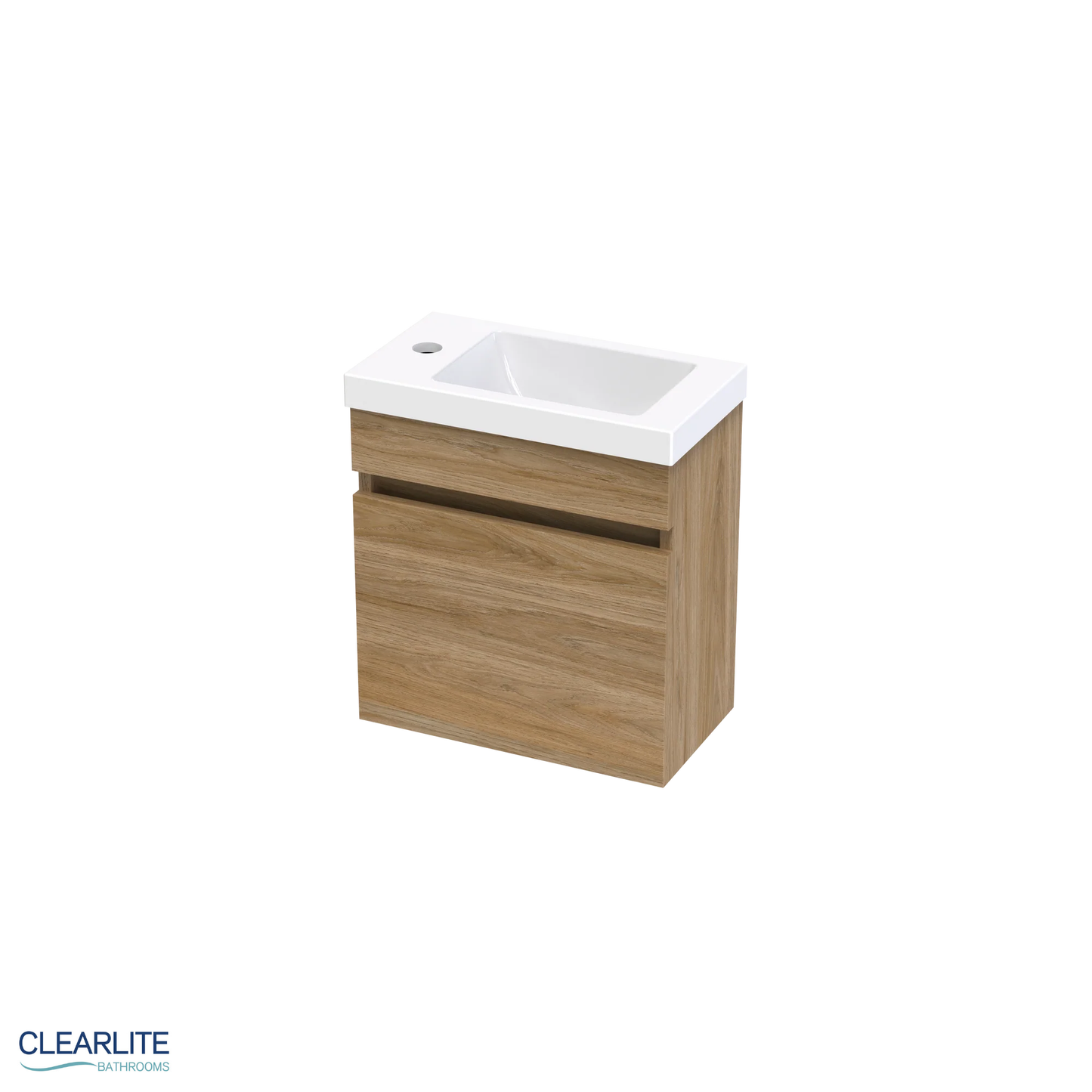 Pacific Rise Hand Basin Wall Hung Vanity 400mm - 3 Colour Options