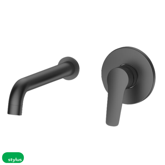 Basis R4 Wall Basin/Bath Mixer 220mm - Black