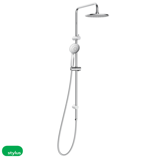 Basis Round Rail Shower with Overhead - Chrome