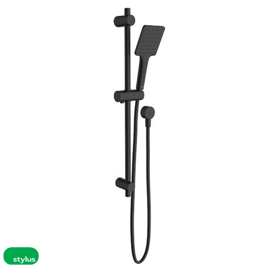 Basis Square Rail Shower - Black