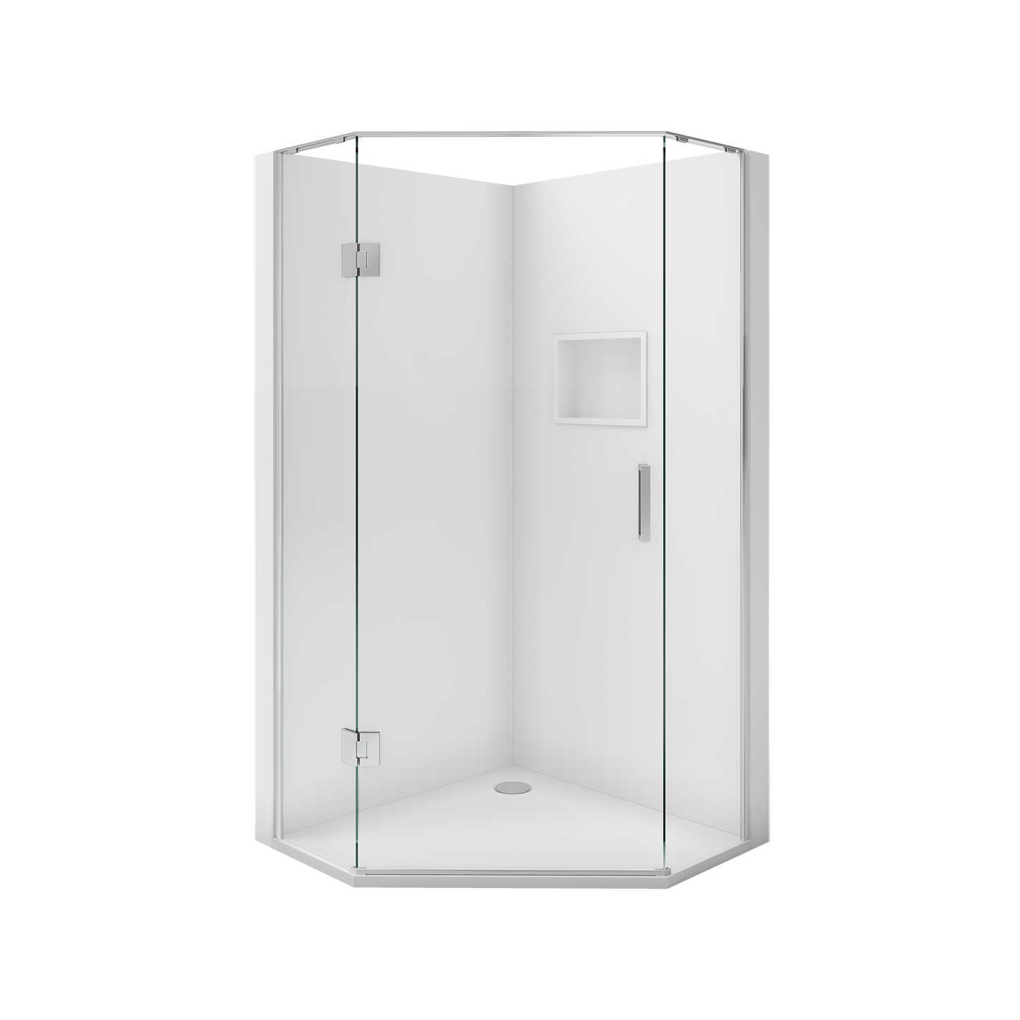 Scenic Angled Hinged Shower 1000mm x 1000mm - Chrome