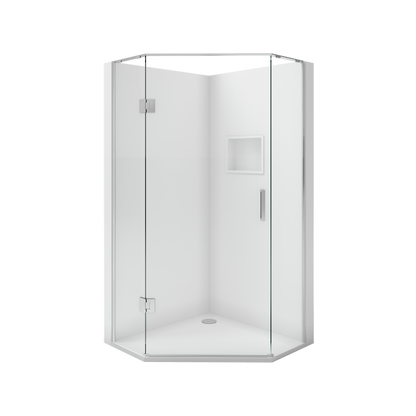 Scenic Angled Hinged Shower 1000mm x 1000mm - Chrome
