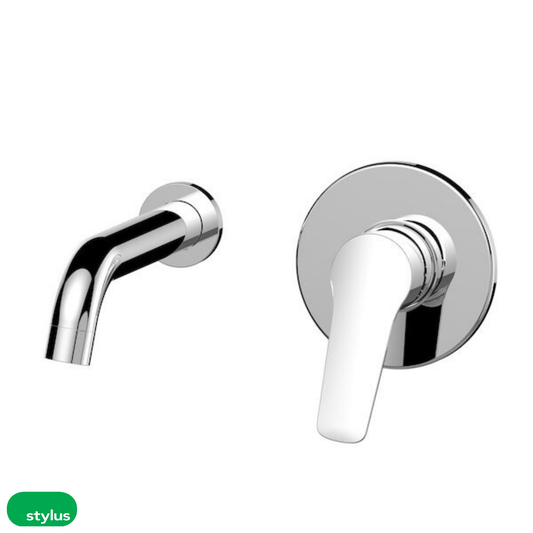 Basis R4 Wall Basin/Bath Mixer 180mm - Chrome