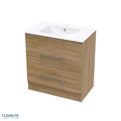 Pacific Double Drawer Floor Standing Vanity - 4 Size & 3 Colour Options