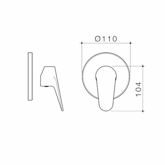 Basis R1 Bath/Shower Mixer Trim Kit - Chrome