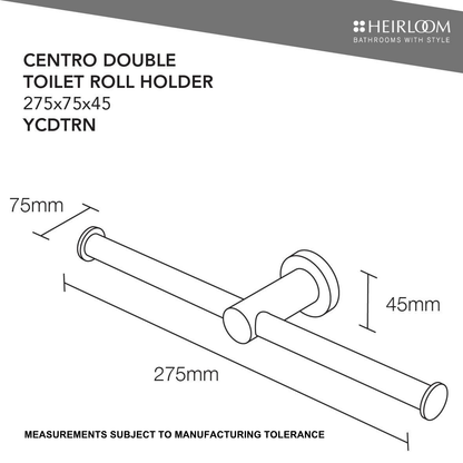 Centro Double Toilet Roll Holder - Chrome