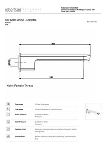 ELEMENTI ION BATH SPOUT - CHROME