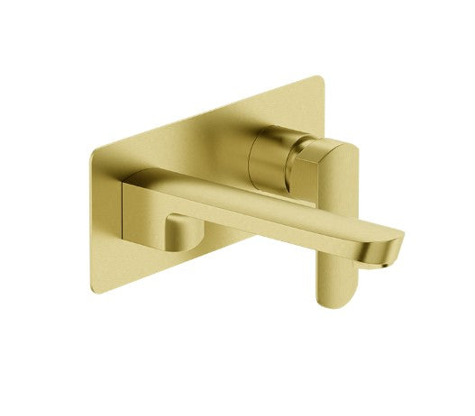 ELEMENTI ION WALL MOUNTED BASIN MIXER - BRUSHED BRASS