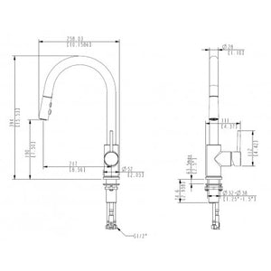 ELEMENTI UNO GOOSE NECK MIXER C/W POS - BRUSHED NICKEL