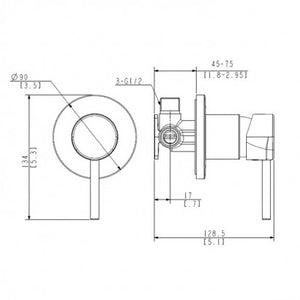 ELEMENTI UNO MAINS PRESSURE SHOWER MIXER - CHROME