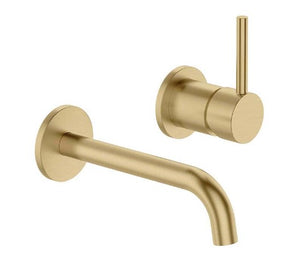 ELEMENTI UNO WALL MOUNTED BASIN MIXER - BRUSHED BRASS