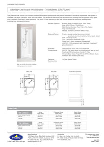 ENGLEFIELD VALENCIA ELITE ALCOVE PIVOT SHOWER 750MMx900MM OR 900MMx750MM - 3 COLOURS