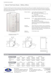 ENGLEFIELD VALENCIA ELITE RONDO SHOWER 900MMx900MM - 3 COLOURS