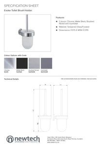 NEWTECH EVOKE TOILET BRUSH HOLDER - 4 COLOURS