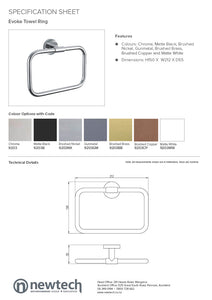 NEWTECH EVOKE TOWEL RING - 7 COLOURS