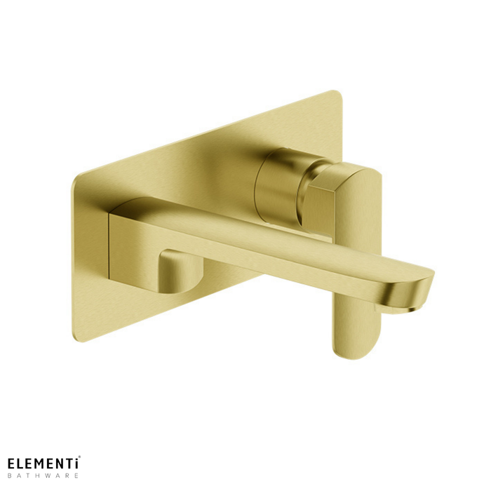 Ion Wall Mounted Basin/Bath Mixer - Brushed Brass