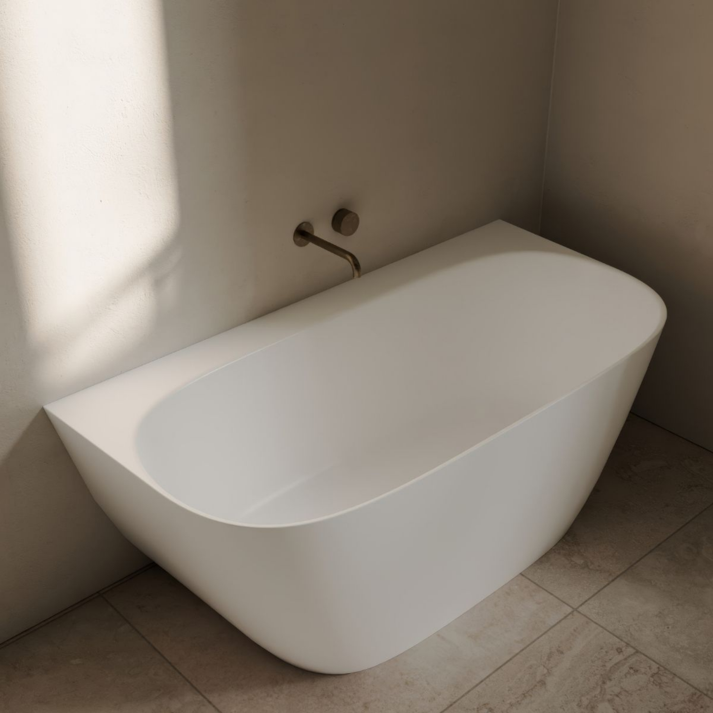 Kurv Back To Wall Bath - 3 Size & 2 Colour Options