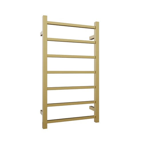 NEWTECH QUADRO HEATED TOWEL RAIL 800X450MM BRUSHED BRASS