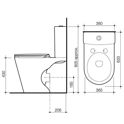 Origin Back to Wall Rimless Toilet Suite