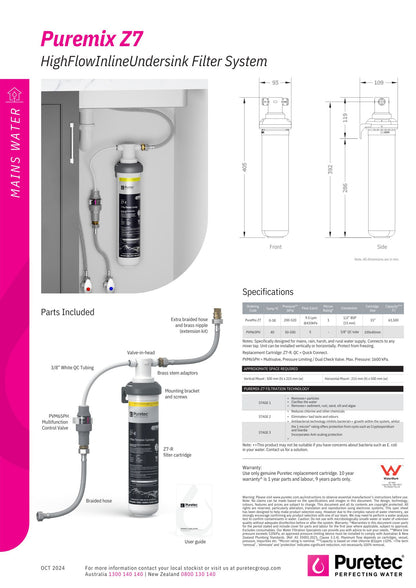 PureMix Z7 Inline Water Filter