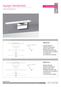 ST MICHEL DAYLIGHT LED LIGHT WALL VERSION - 300MM BLACK