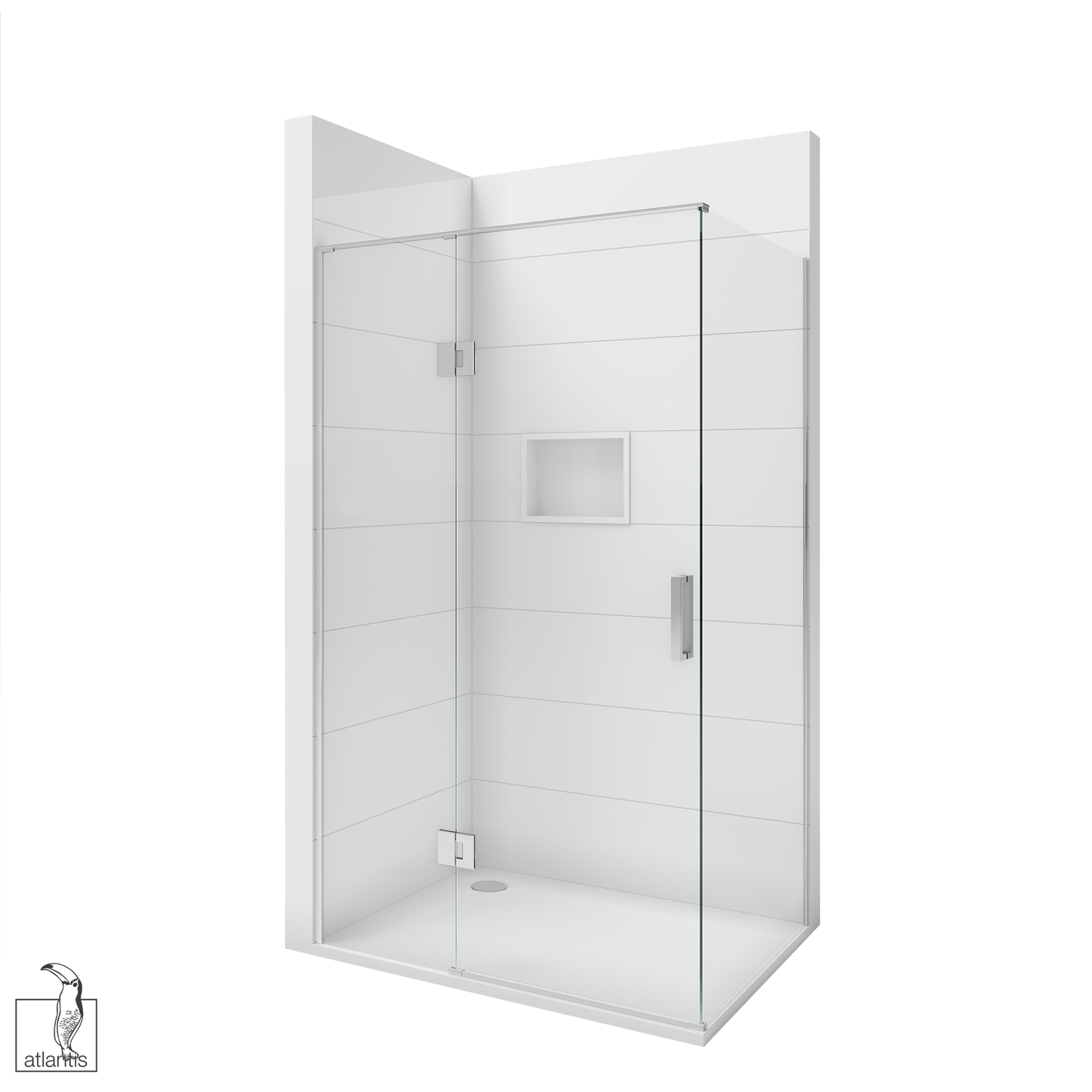 Scenic 2-Sided Hinged Shower 1200mm x 900mm Left Hand - Chrome