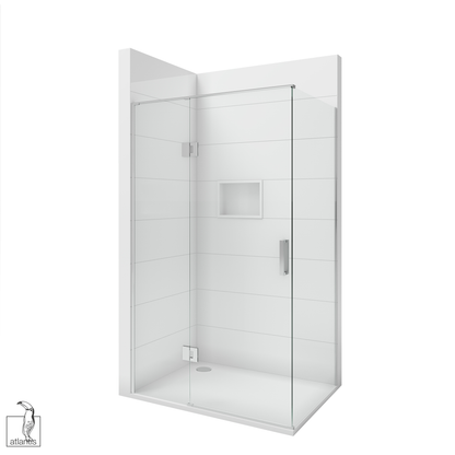 Scenic 2-Sided Hinged Shower 1200mm x 900mm Left Hand - Chrome