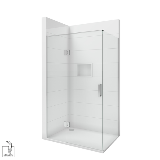 Scenic 2-Sided Hinged Shower 1200mm x 900mm Left Hand - Chrome