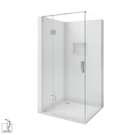 Scenic 2-Sided Hinged Shower 1000mm x 1000mm - Chrome